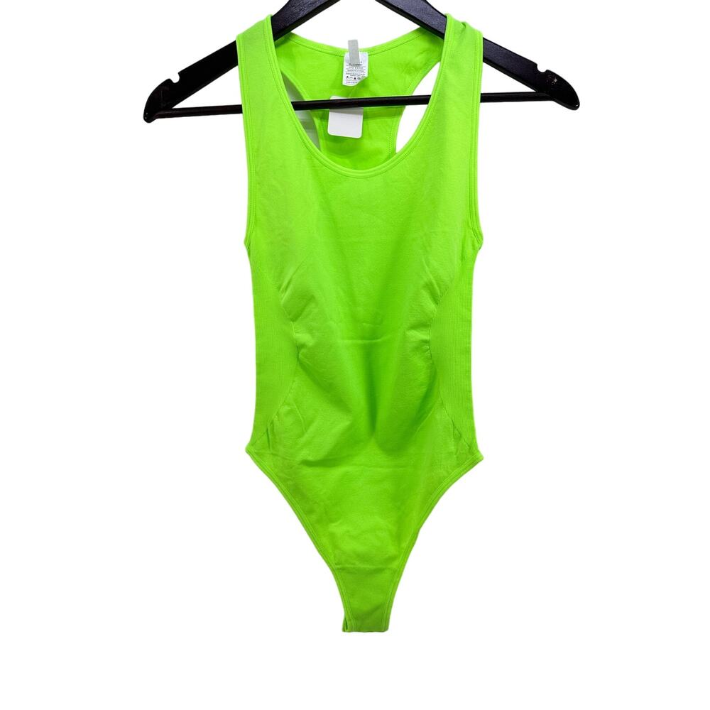 Neon Green Bodysuit Basic Layering Piece-90s Style One Size Fits S-M-L